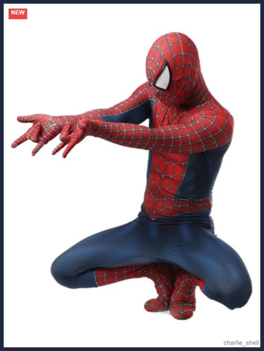 Superhero Halloween Costume Jumpsuit with Detachable Mask, Stretch Spandex,